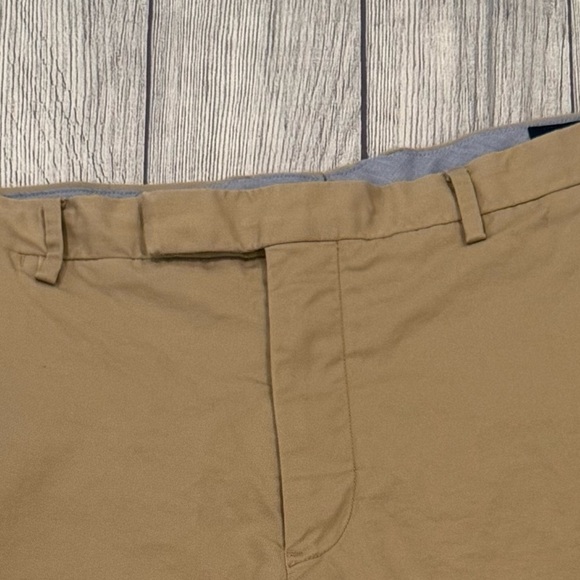 POLO RALPH LAUREN Classic Tan Flat Front stretch slim fit Men's Shorts/size 36 - Picture 3 of 8